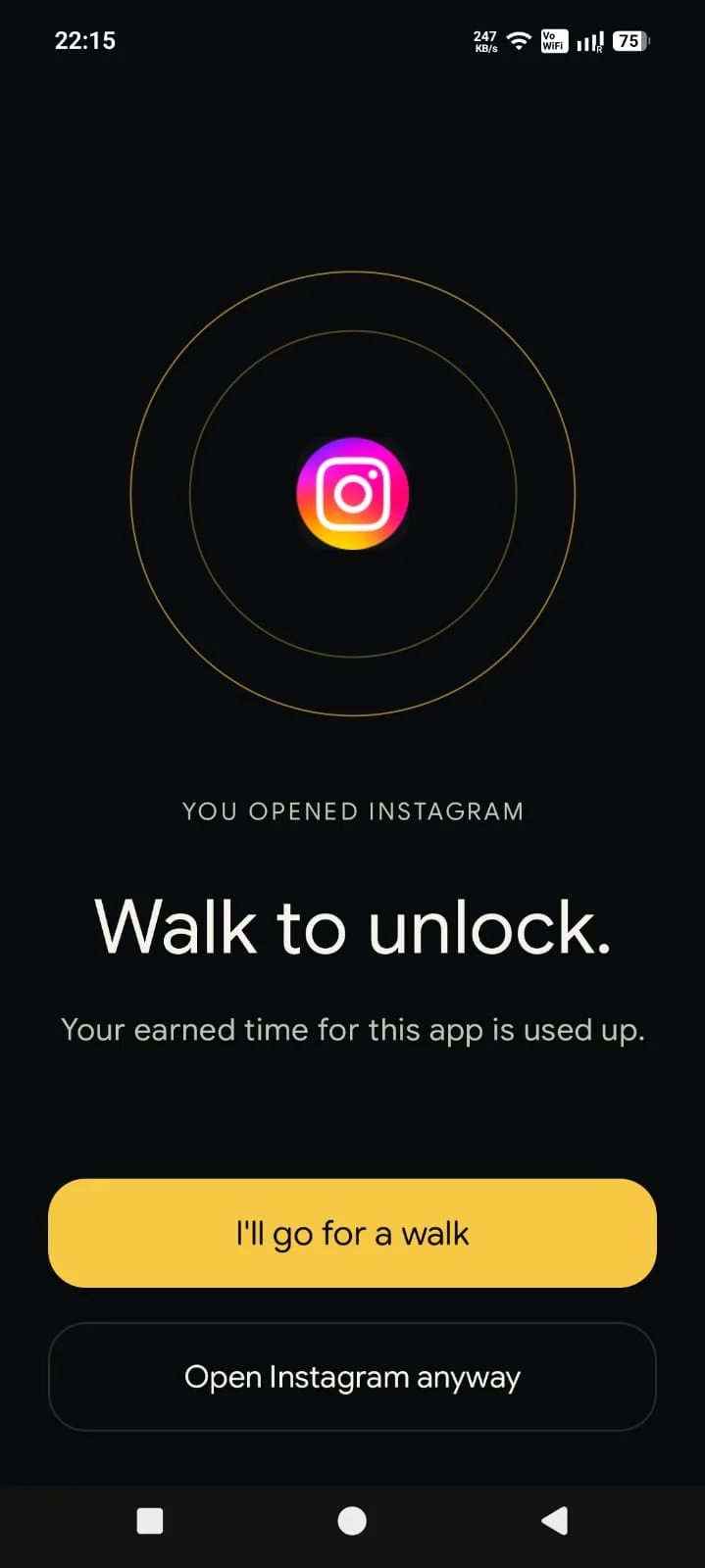 Stroll calm blocker after earned time runs out